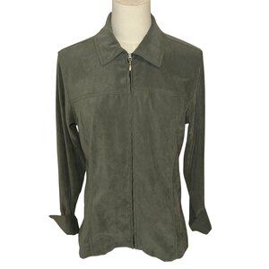 Northern Reflections Green Zip Front Collared Jacket Sz S/P